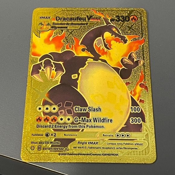 Pokemon Dracaufeu Vmax sv107/sv122 Vmax gold foil card French edition - Picture 3 of 3